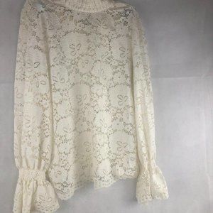 Elegant Lace Turtle neck Beige Size S 40 A 13